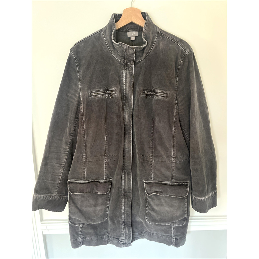 J Jill Corduroy Chore Barn Coat‎ Size Large Gray
